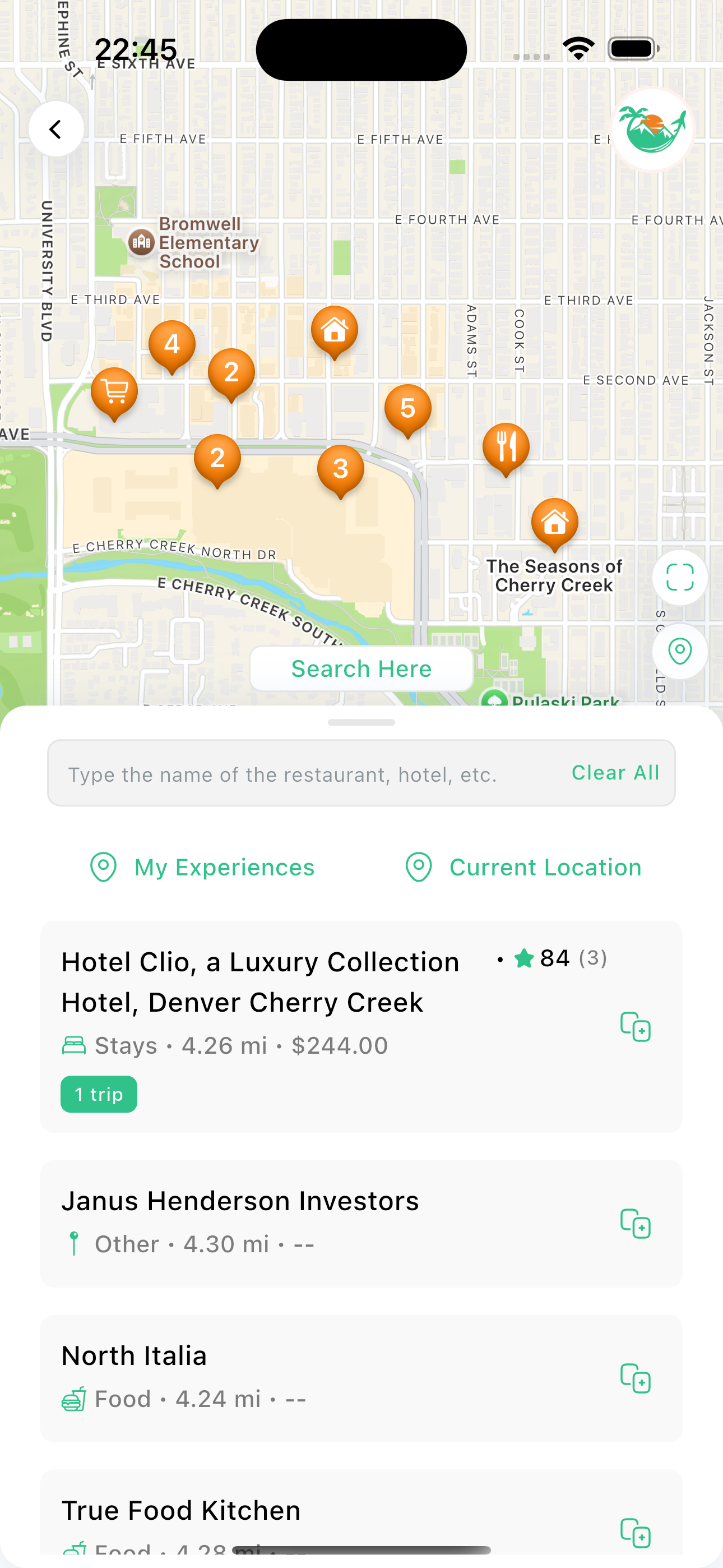 Walking tour map showing tour stops with directions