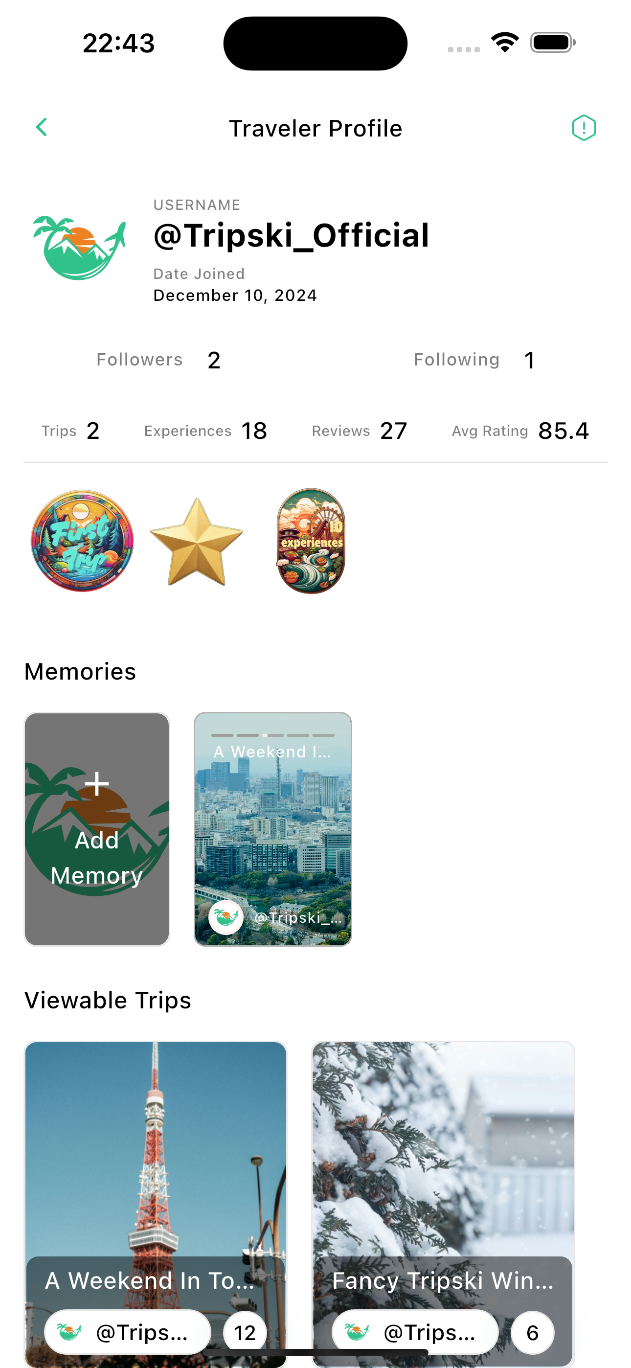 Trip stats